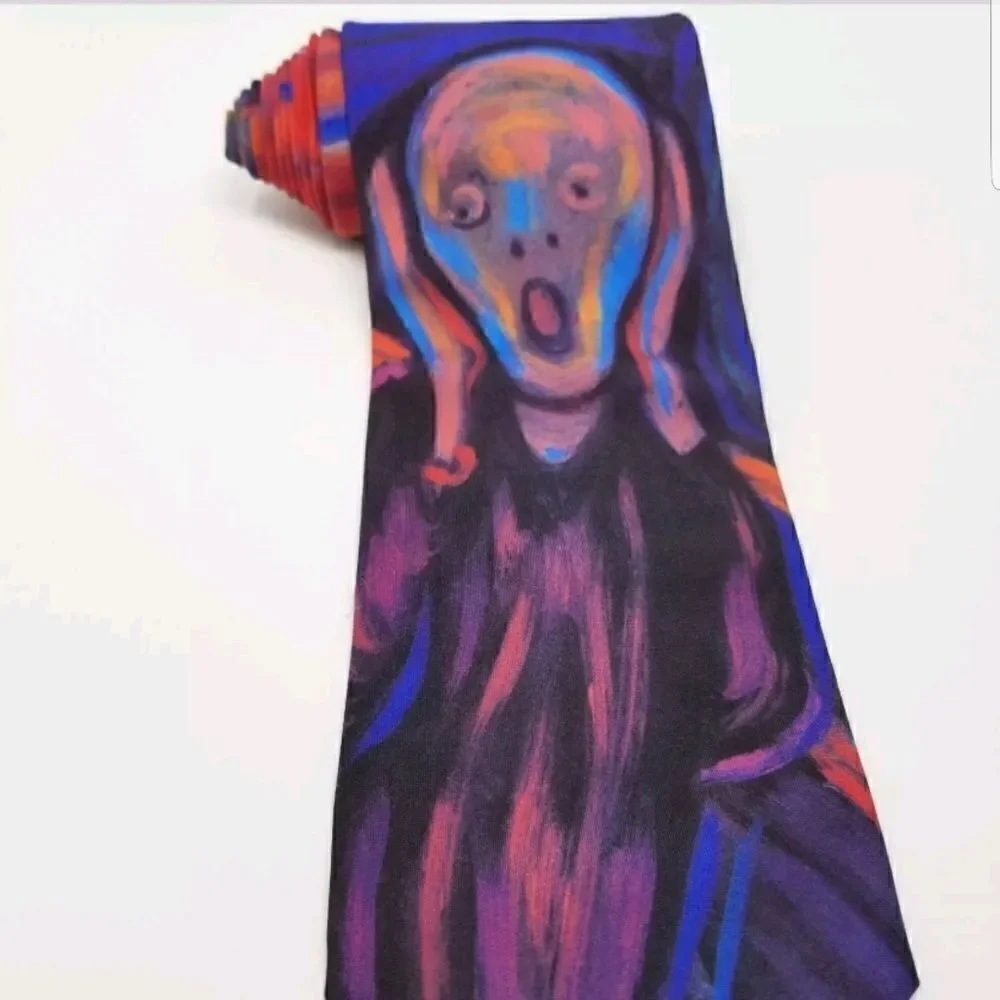 Ralph Marlin Purple Edward Munch The Scream Tie